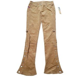 Vintage Illig Raver Pants, EXTREMELY RARE, Corduroy, Tan, Bell Bottom, Buttons